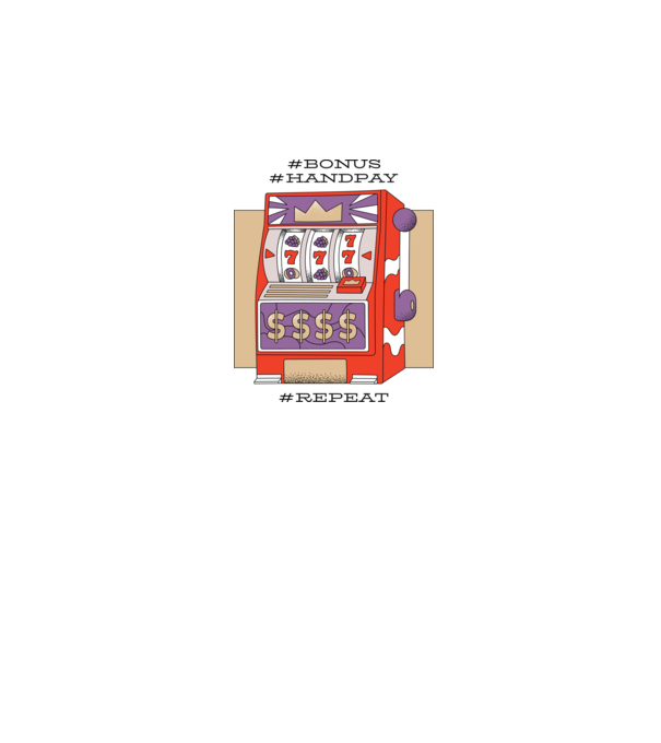 Slot machine model alb pe tricou