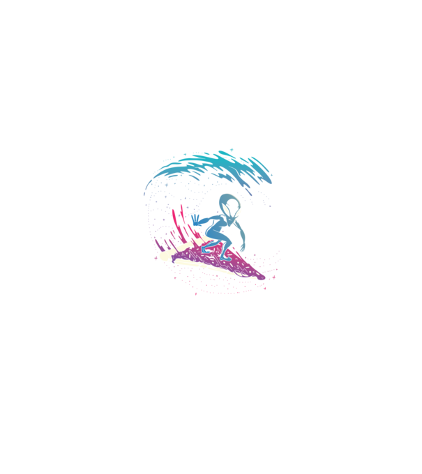 Alien Pizza Surf tricou amuzant model negru pe tricou