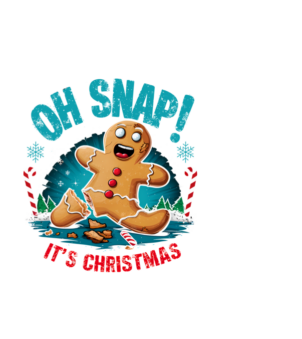 Oh snap! It's christmas Alb model albastru deschis pe tricou