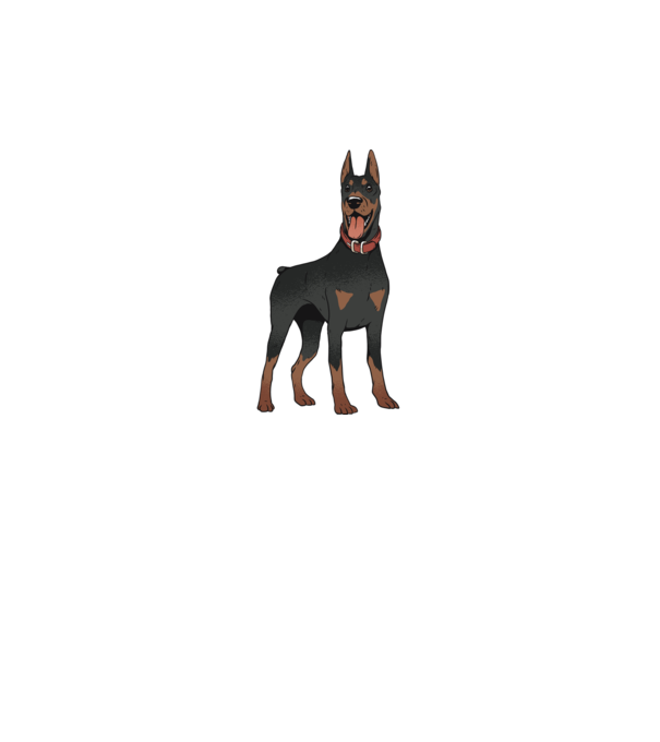 Tricou cu câine dobermann model gri pe tricou