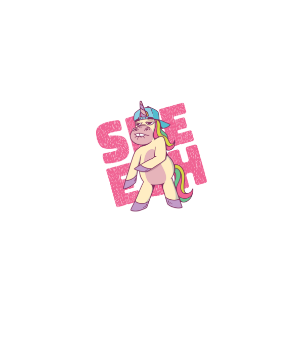 Unicorn Shesh model negru pe tricou