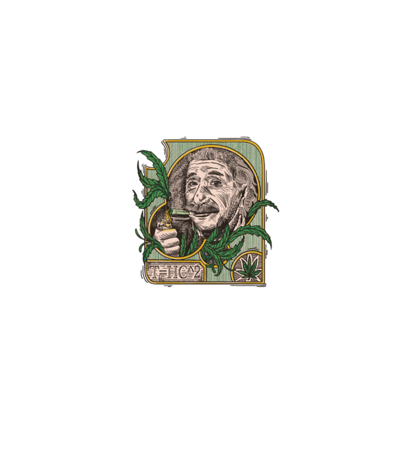 Einstein Marijuana THC model negru pe tricou