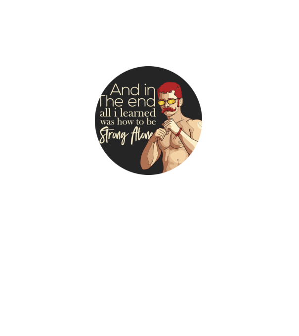 Strong alone model alb pe tricou