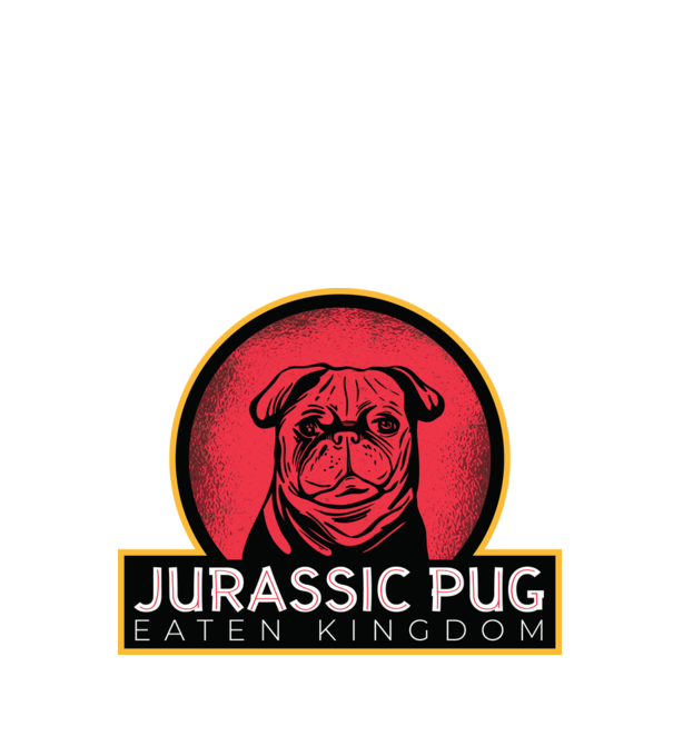 Jurassic Pug Tricou cu mops model negru pe tricou