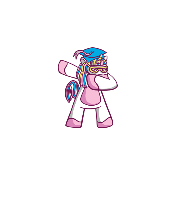 Unicorn Absolvent DAB model alb pe tricou