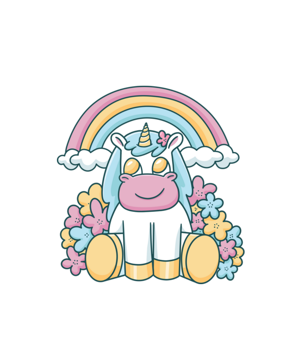 Unicorn drăguț model alb pe tricou