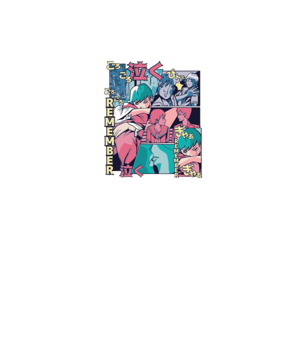 Anime Vaporwave benzi desenate model alb pe tricou