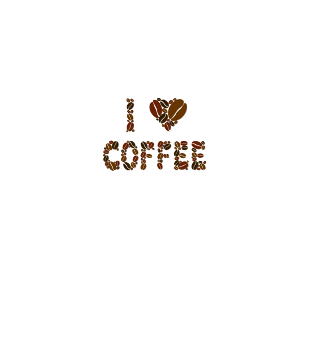 I Love Coffee model alb pe tricou