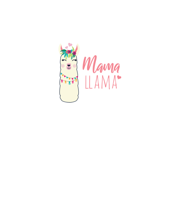 Mama Llama model negru pe tricou