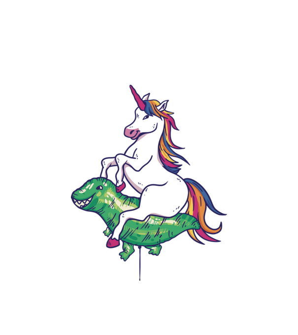 Balon cu Unicorn model alb pe tricou