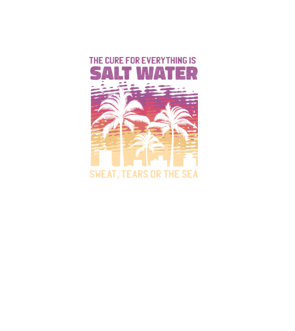 Retro Sunset - Apa sărată este leac pentru orice model negru pe tricou