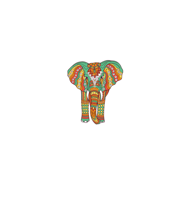 Mandala Elefant model roz deschis pe tricou