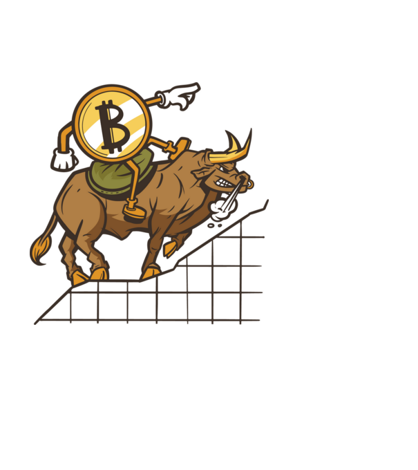 Taur Bitcoin model negru pe tricou
