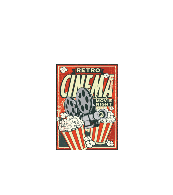 Afiș cinema retro model verde de măr pe tricou