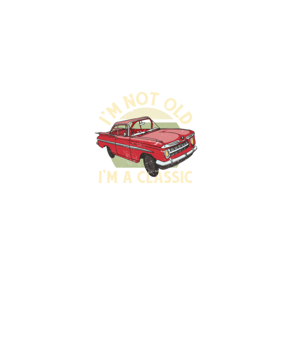 'Mașină clasică - I''m not old I''m a classic' model negru pe tricou