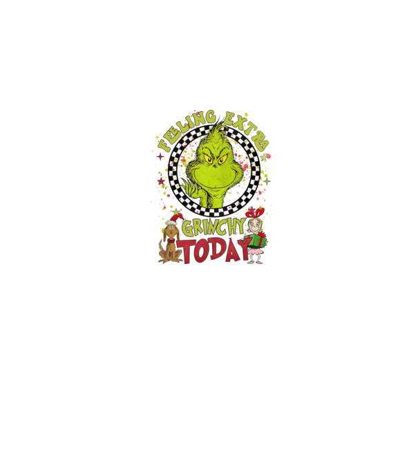 Feeling extra Grinchy today - Grinch model alb pe tricou