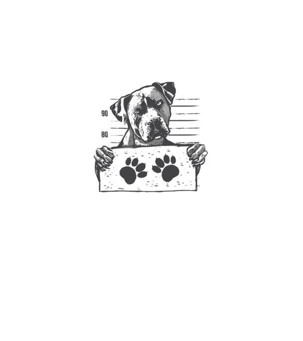Staffordshire Terrier Închisoare model alb pe tricou