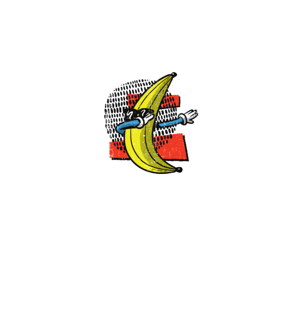 Banană DAB model alb pe tricou