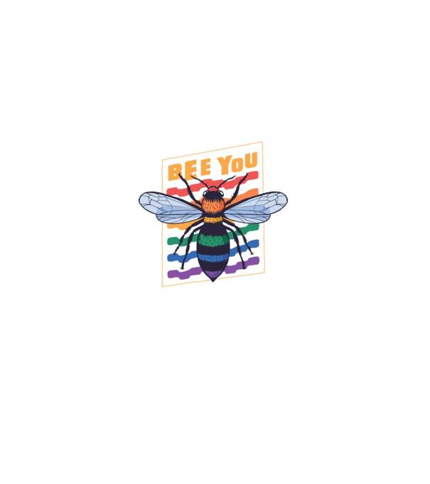 Bee You Pride model negru pe tricou