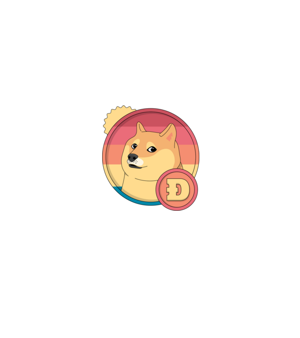 Doge Coin model negru pe tricou