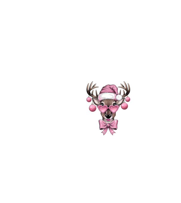 Pink Xmas Reindeer model alb pe tricou