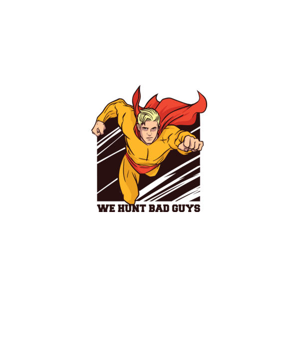 Supererou model alb pe tricou