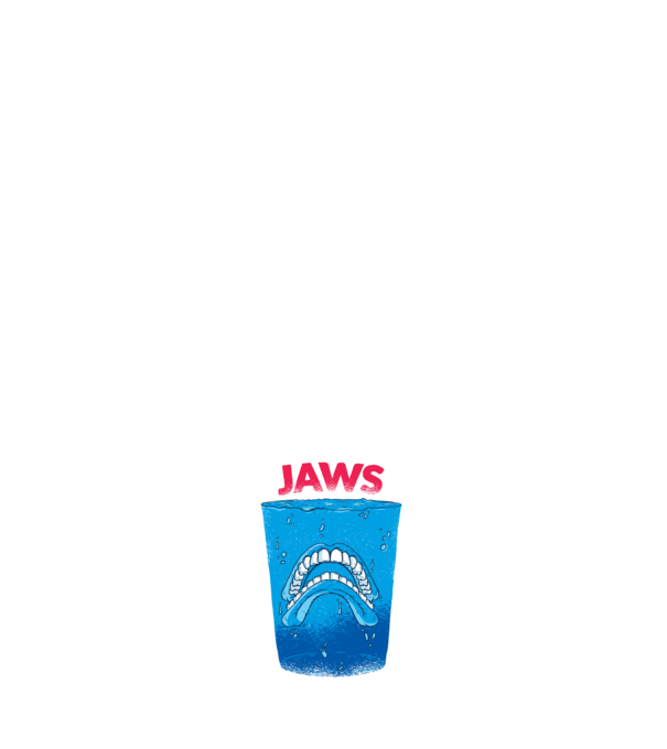 Jaws dinți tricou parodie model negru pe tricou