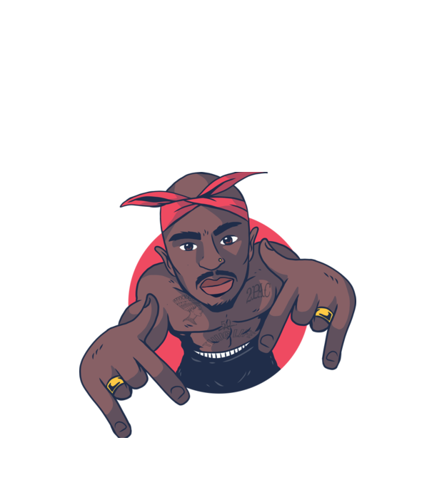 Tupac Shakur Rap model negru pe tricou