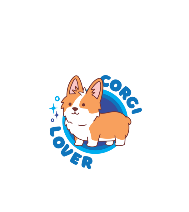 Corgi Lover model alb pe tricou