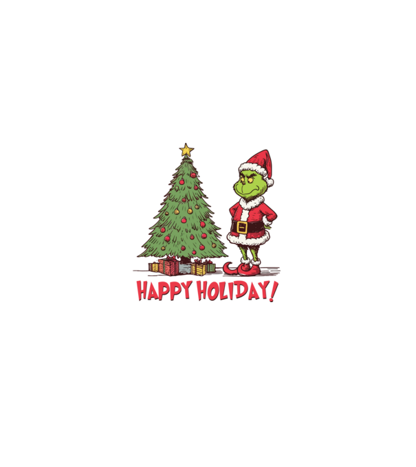 Happy Holiday Grinch model kaki pe tricou