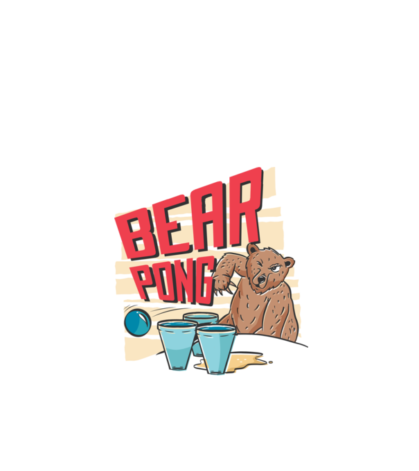 Bear Pong model negru pe tricou