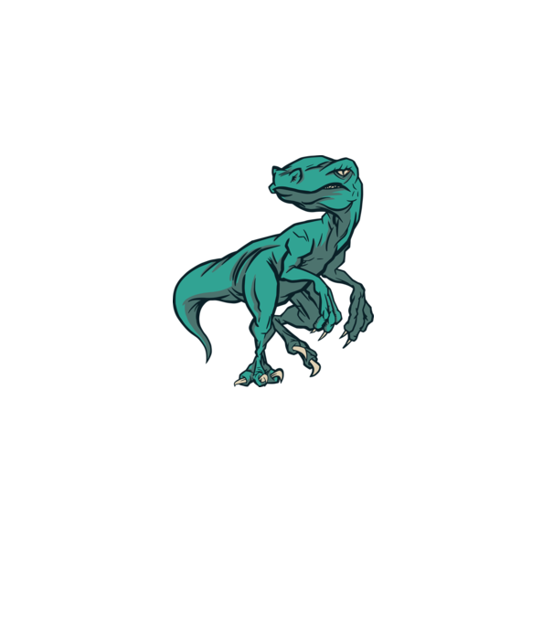 Dinozaur Raptor model alb pe tricou