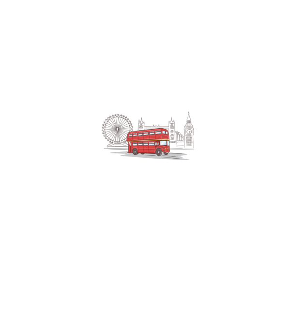 London Bus model alb pe tricou