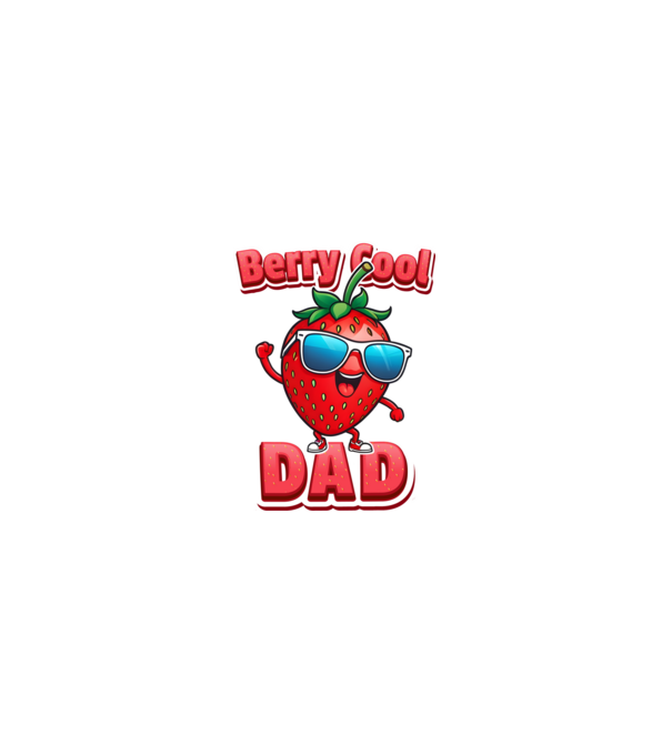 Berry Cool Dad Strawberry model negru pe tricou