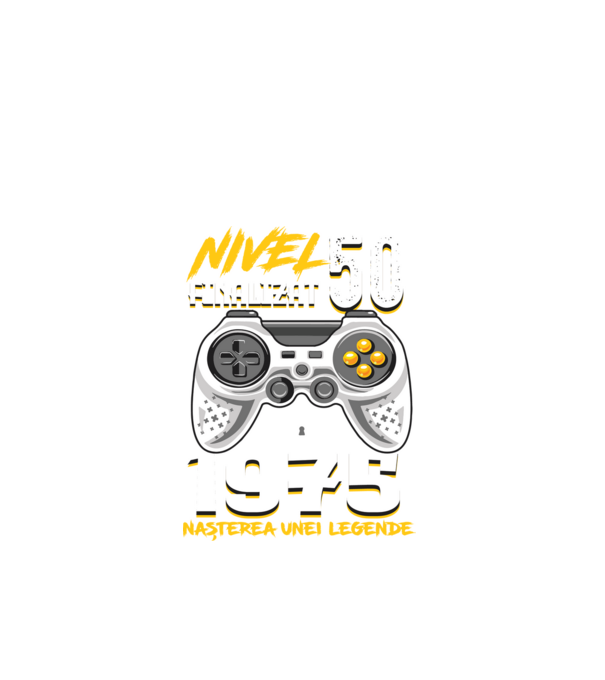 Nivel Finalizat 50 1975 model negru pe tricou