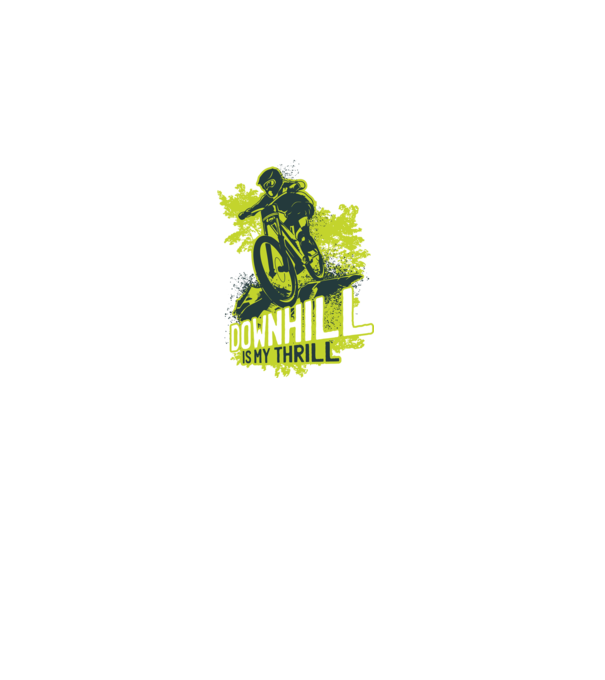 Downhill Is My Thrill tricou bicicletă model negru pe tricou