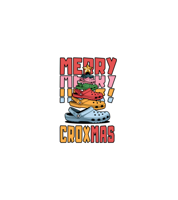 Merry Croxmas model negru pe tricou