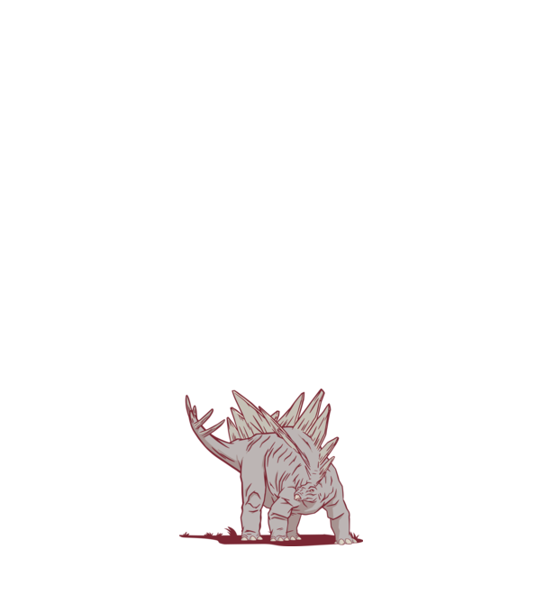 Stegosaurus dinozaur model negru pe tricou