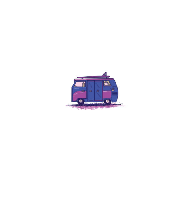 Mașină de camping model alb pe tricou