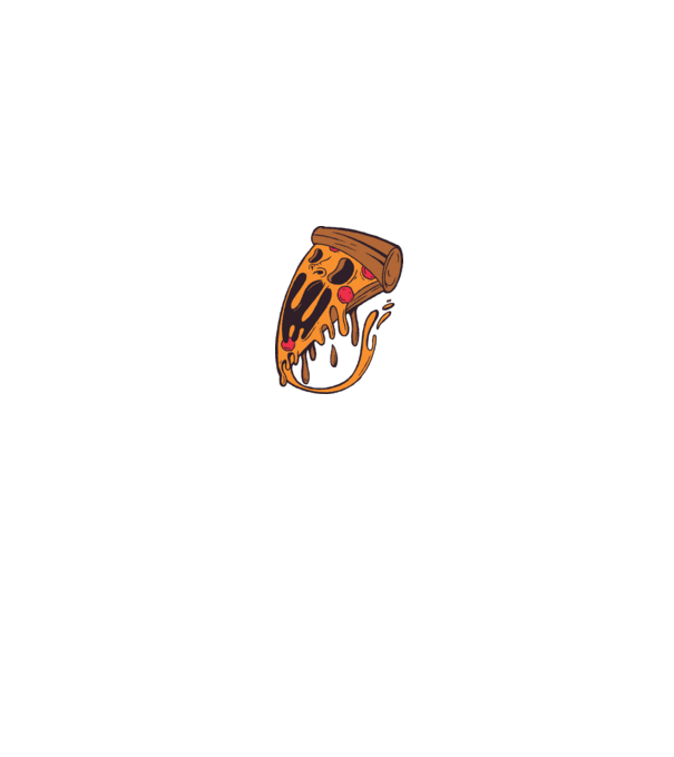 Pizza Horror model alb/roșu pe tricou