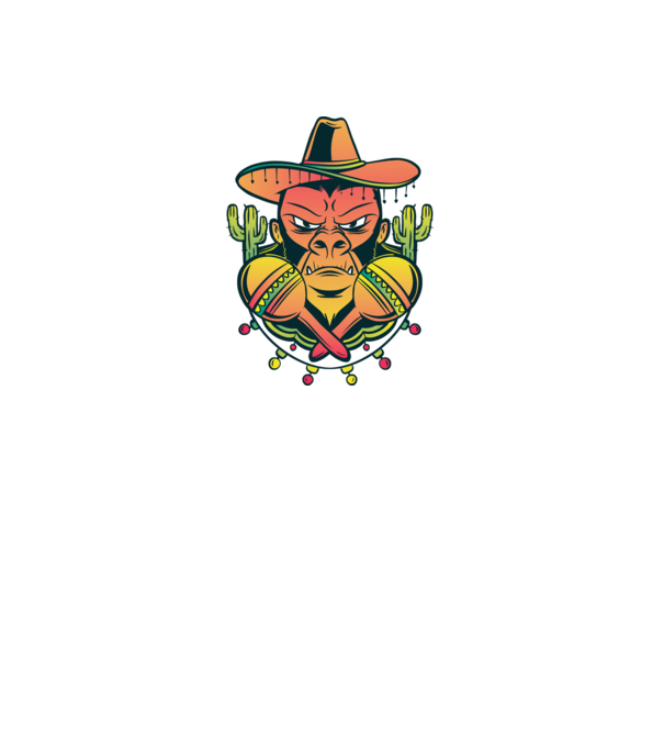 Gorila mexicană model gri pe tricou