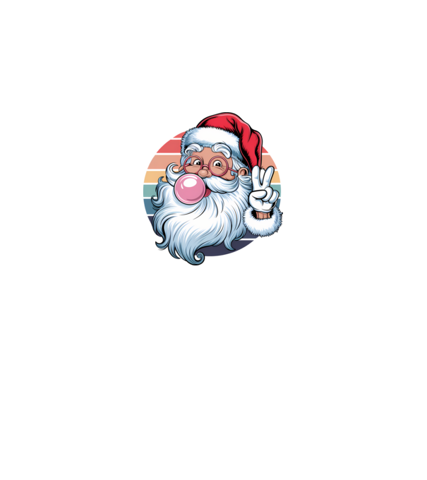 Bubble gum santa model negru pe tricou