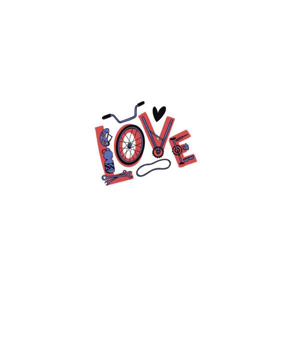 Love Bicicletă model roz deschis pe tricou