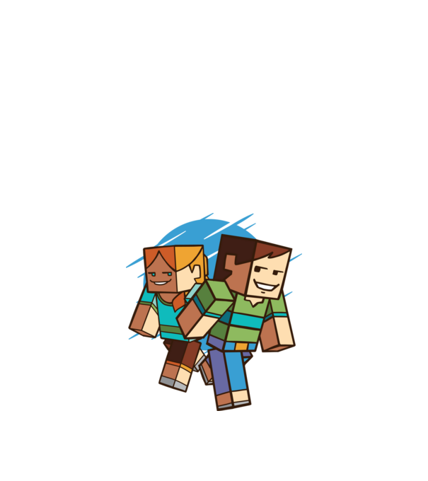Caractere Minecraft model alb pe tricou