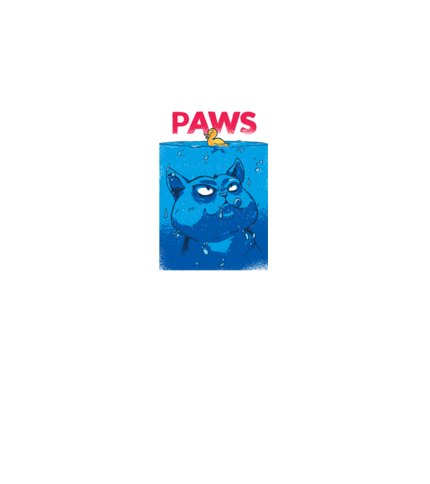 Paws Pisică la atac model negru pe tricou