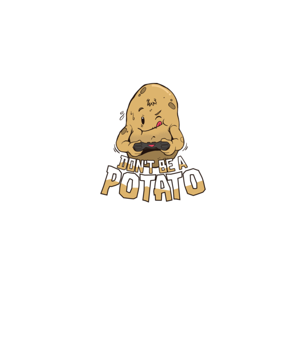 'Don''t be a Potato Gamer' model alb pe tricou