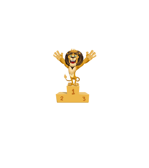 lion champion model alb pe tricou