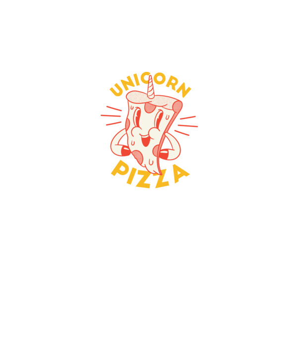 Unicorn Pizza model negru pe tricou