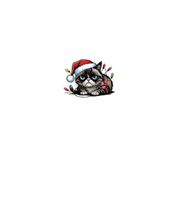 Christmas Spirit Grumpy Cat Negru model negru pe tricou