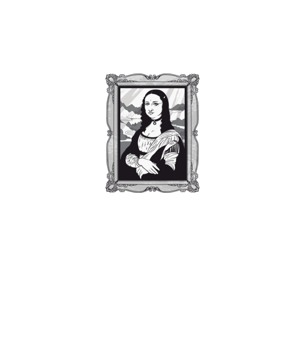 Mona Lisa gotică model negru pe tricou